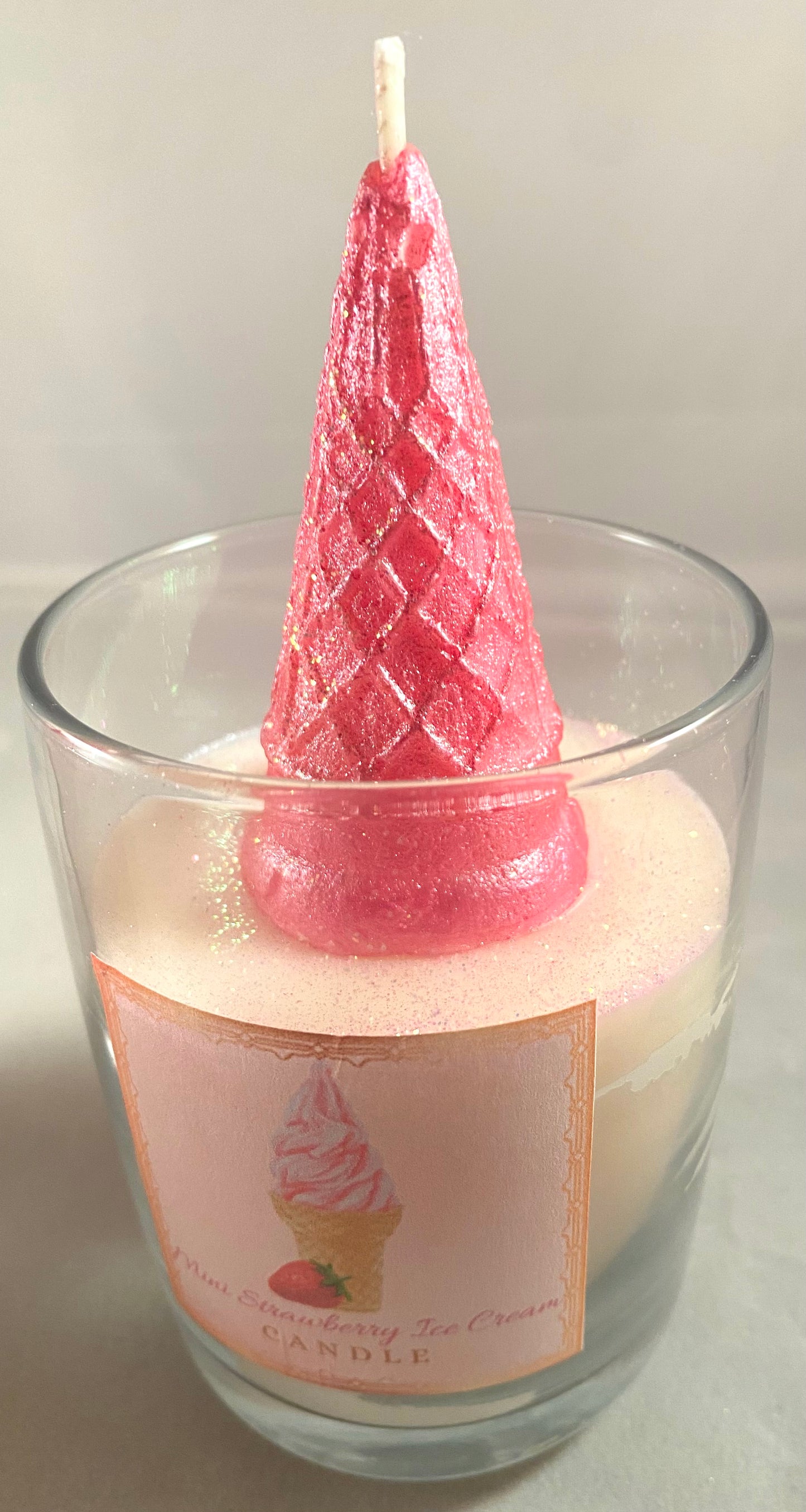 Mini Strawberry Ice Cream Candles