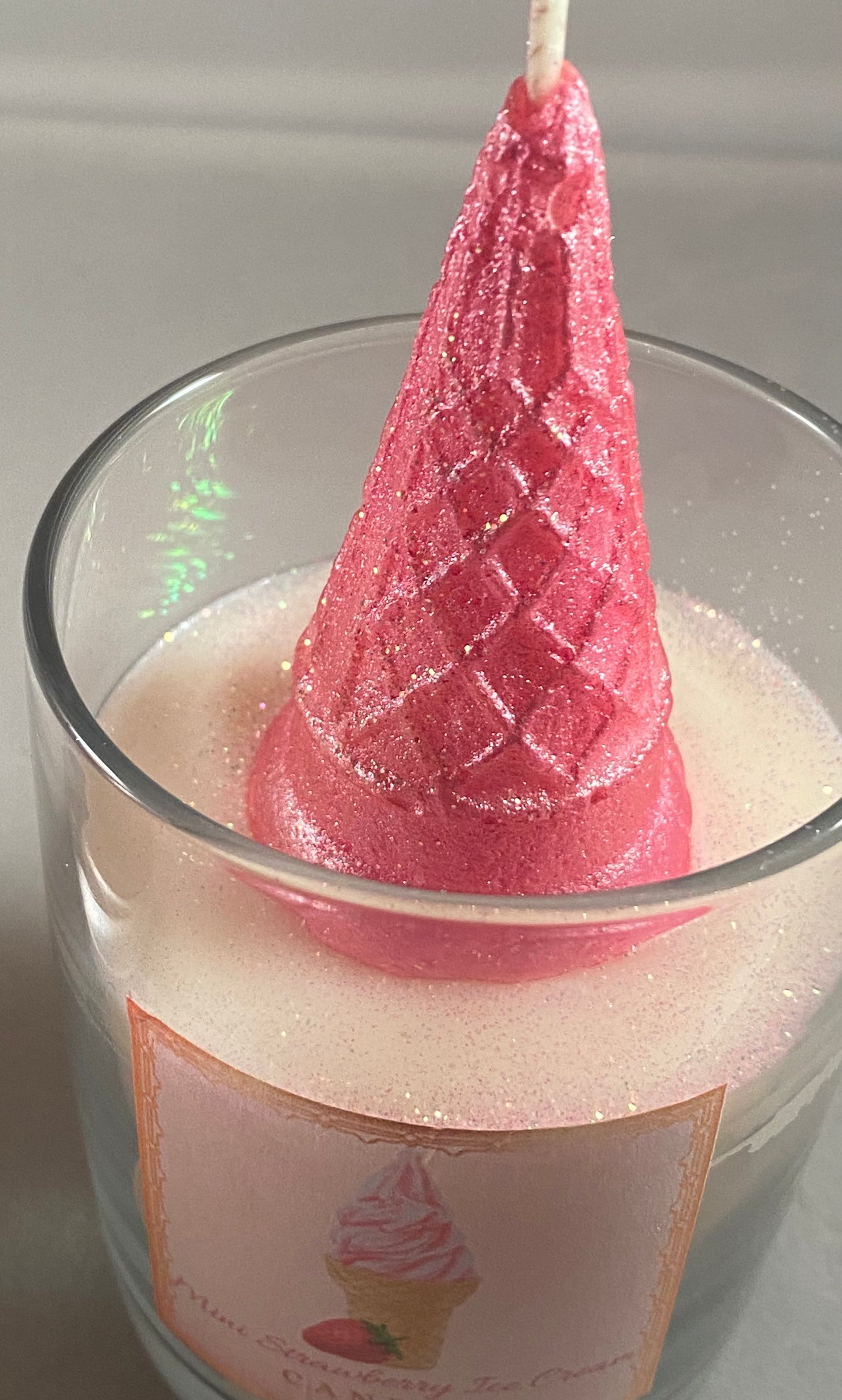 Mini Strawberry Ice Cream Candles