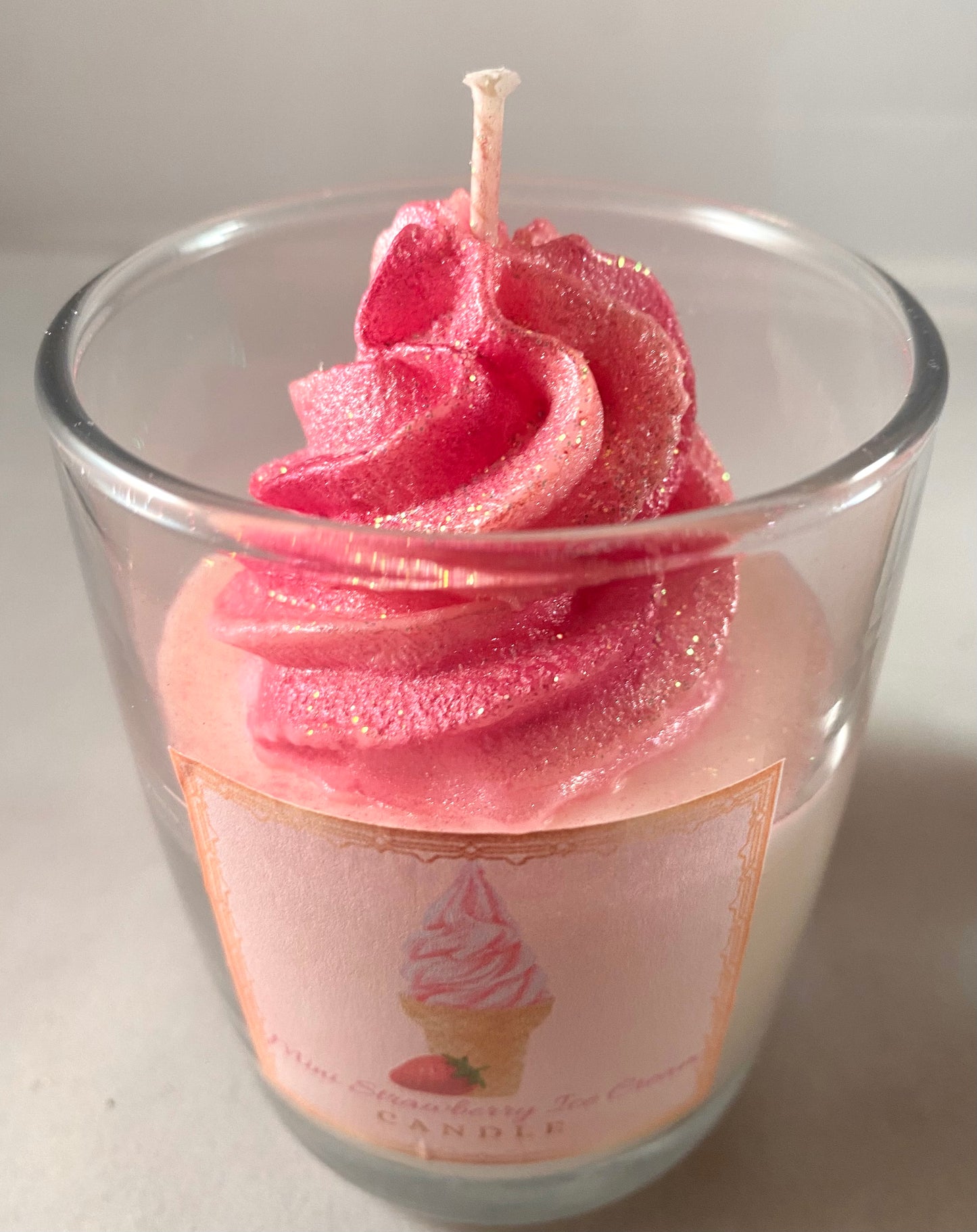 Mini Strawberry Ice Cream Candles