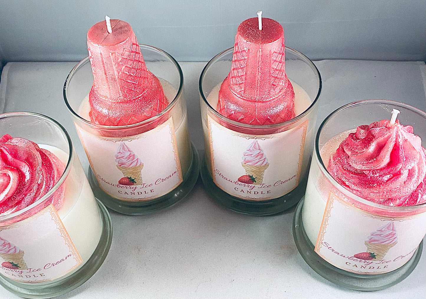 Strawberry Ice Cream Candle