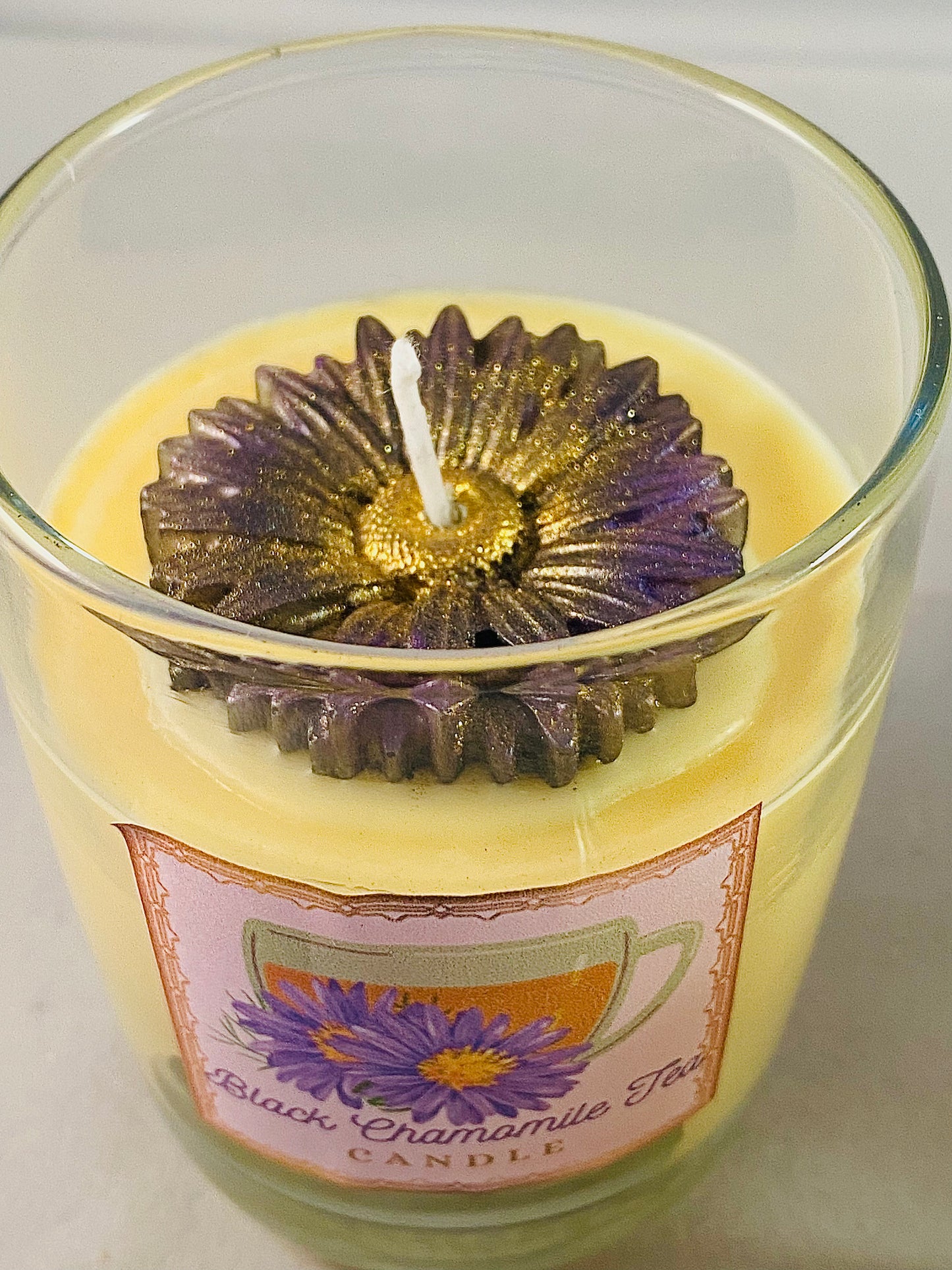 Black Chamomile Tea Candle