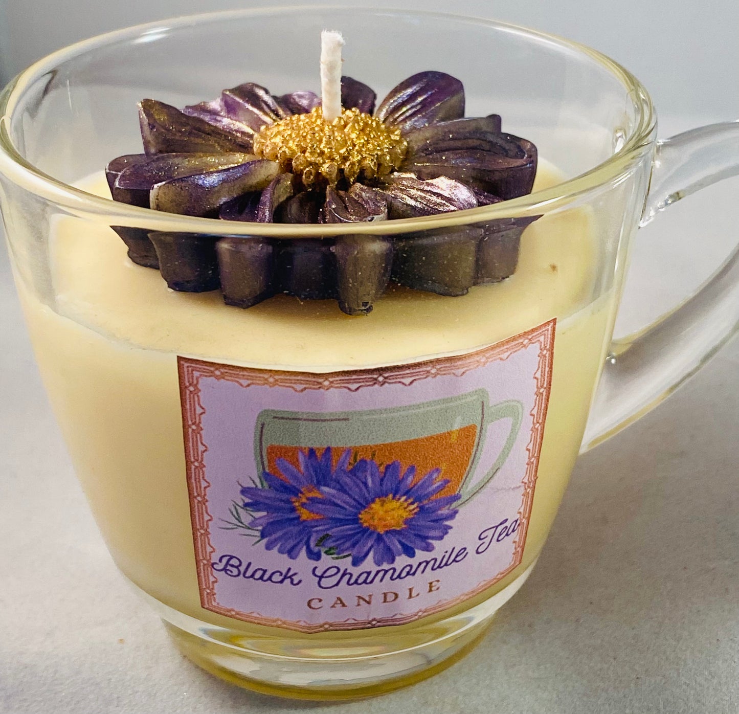 Black Chamomile Tea Candle Cup