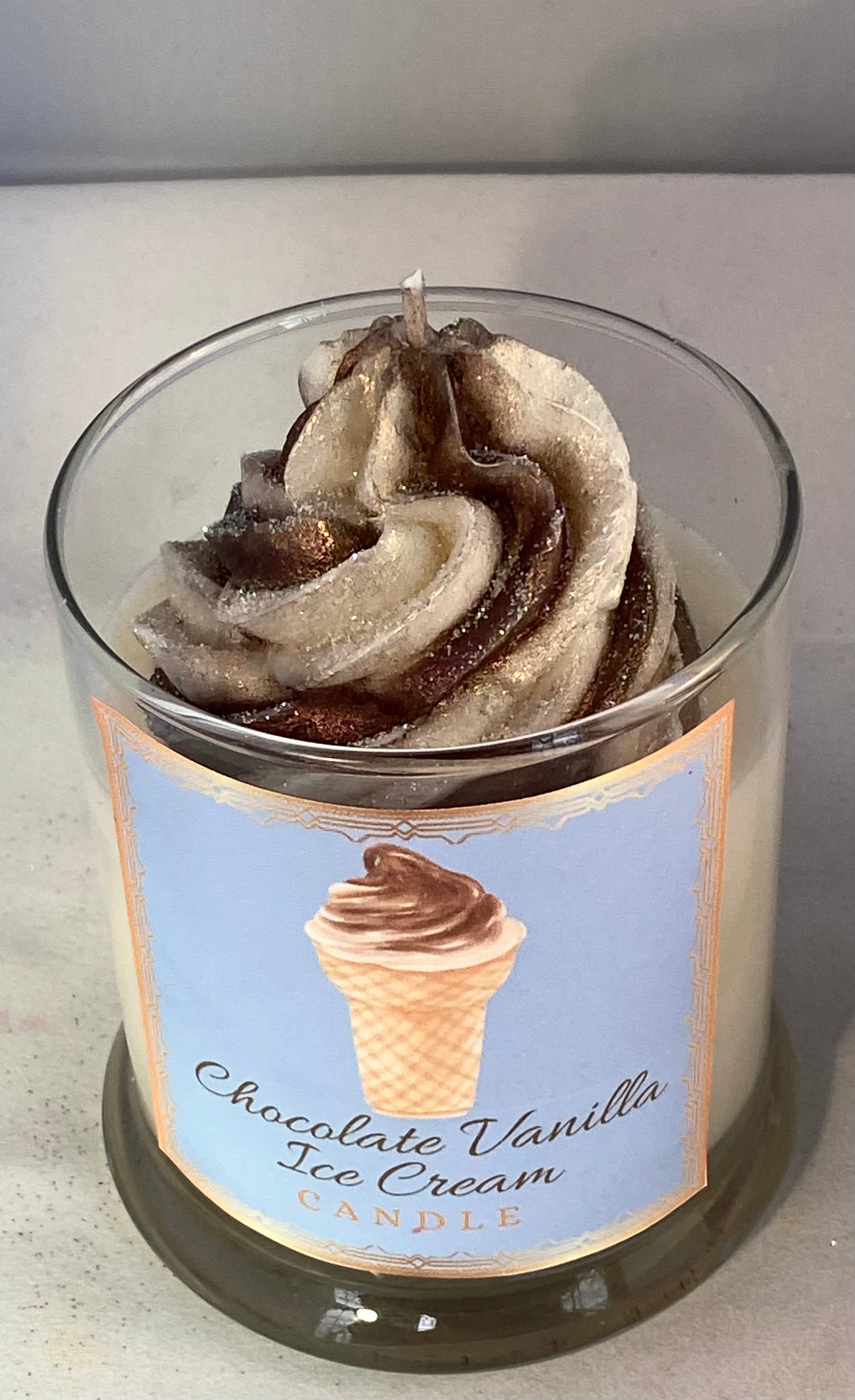 Chocolate Vanilla Ice Cream Candle