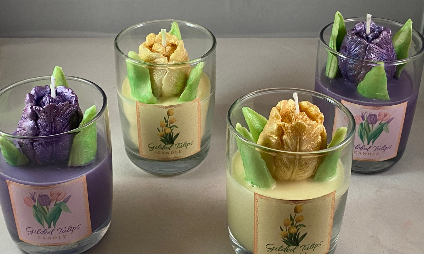 Gilded Tulips Candles