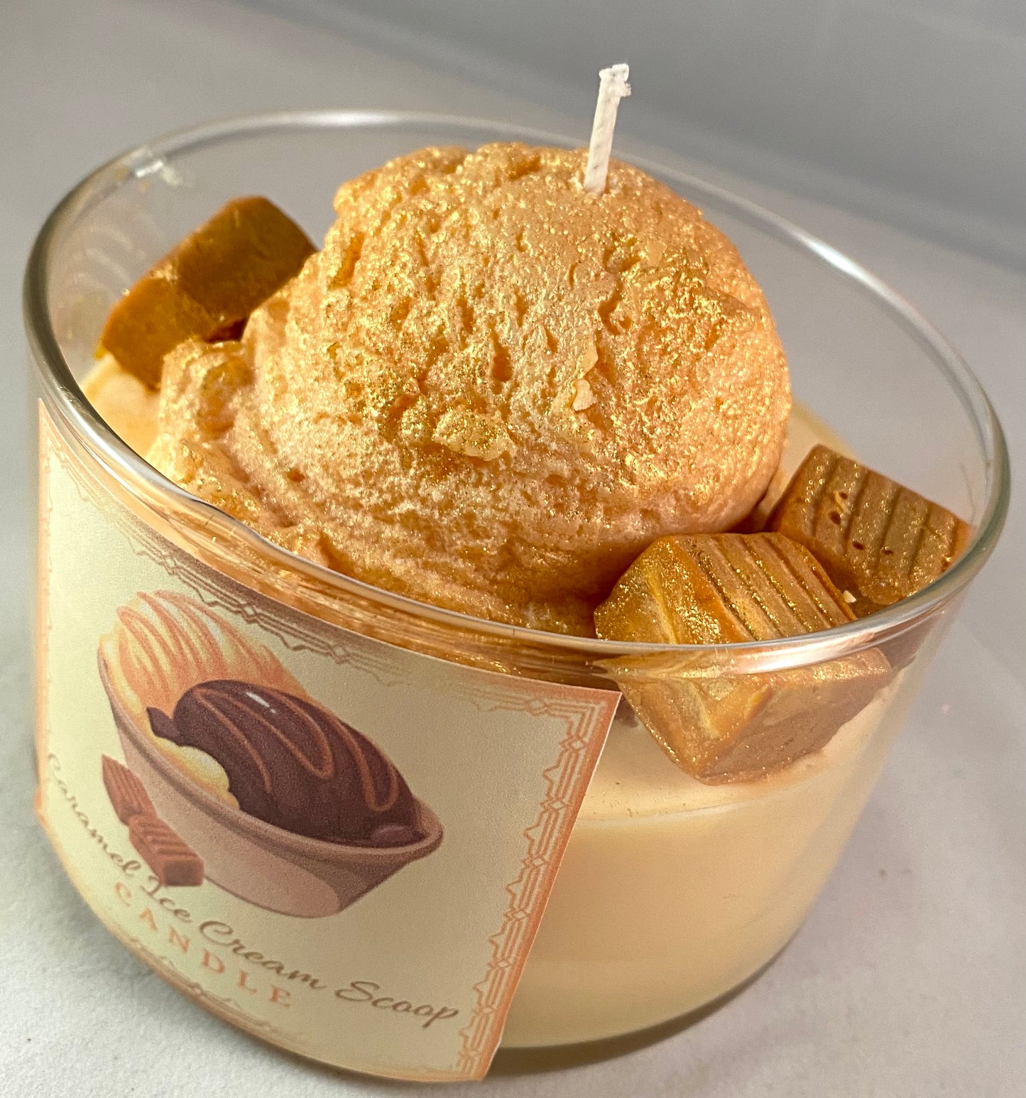 Caramel Ice Creamer Scoop Candle