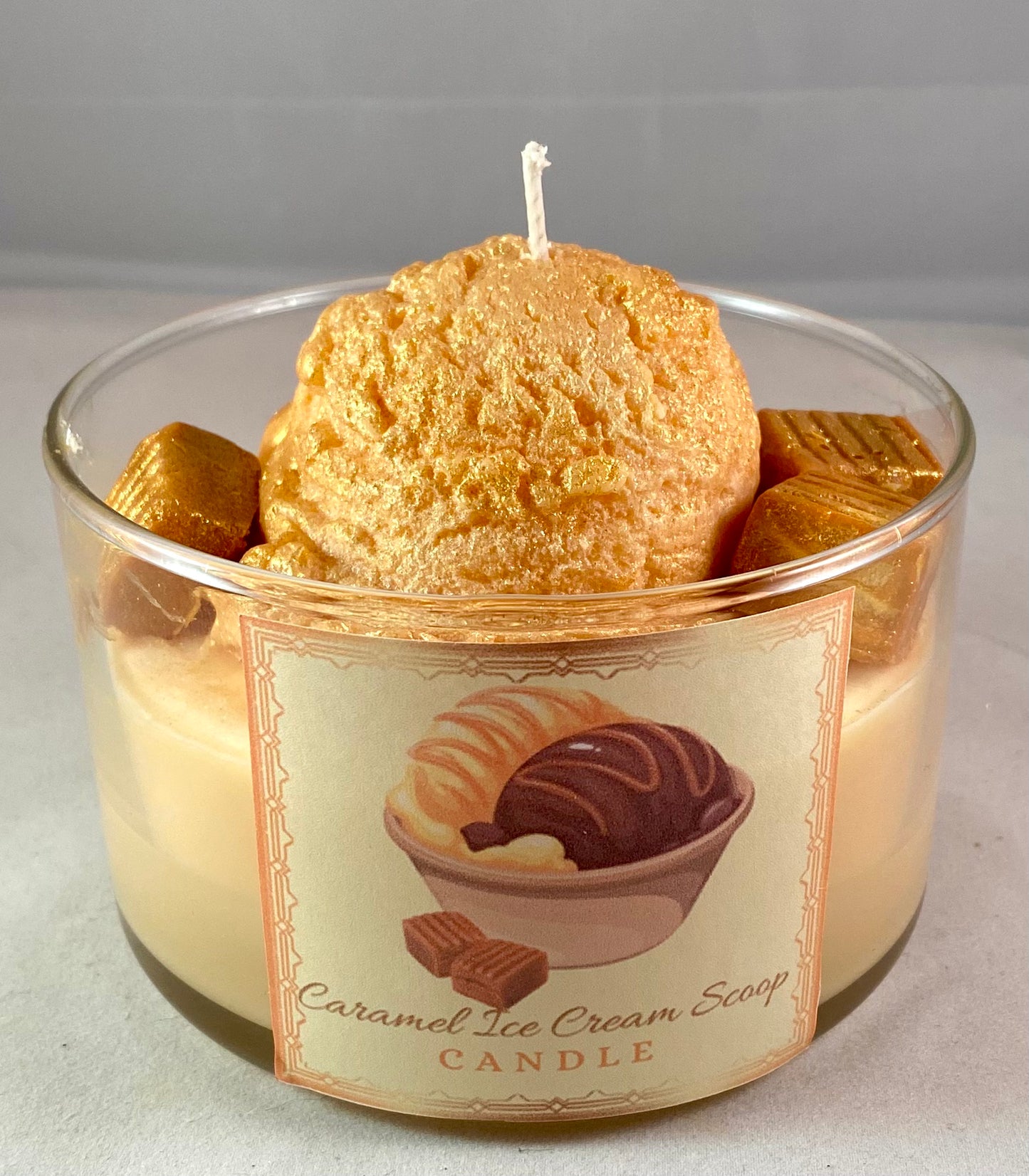 Caramel Ice Creamer Scoop Candle