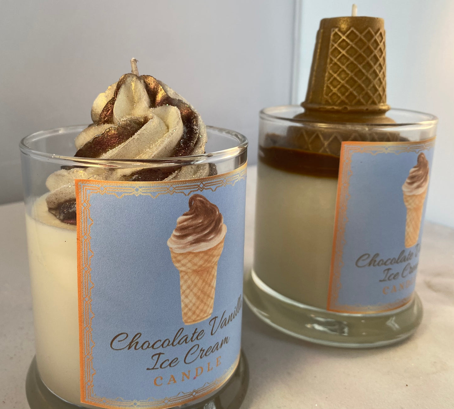 Chocolate Vanilla Ice Cream Candle