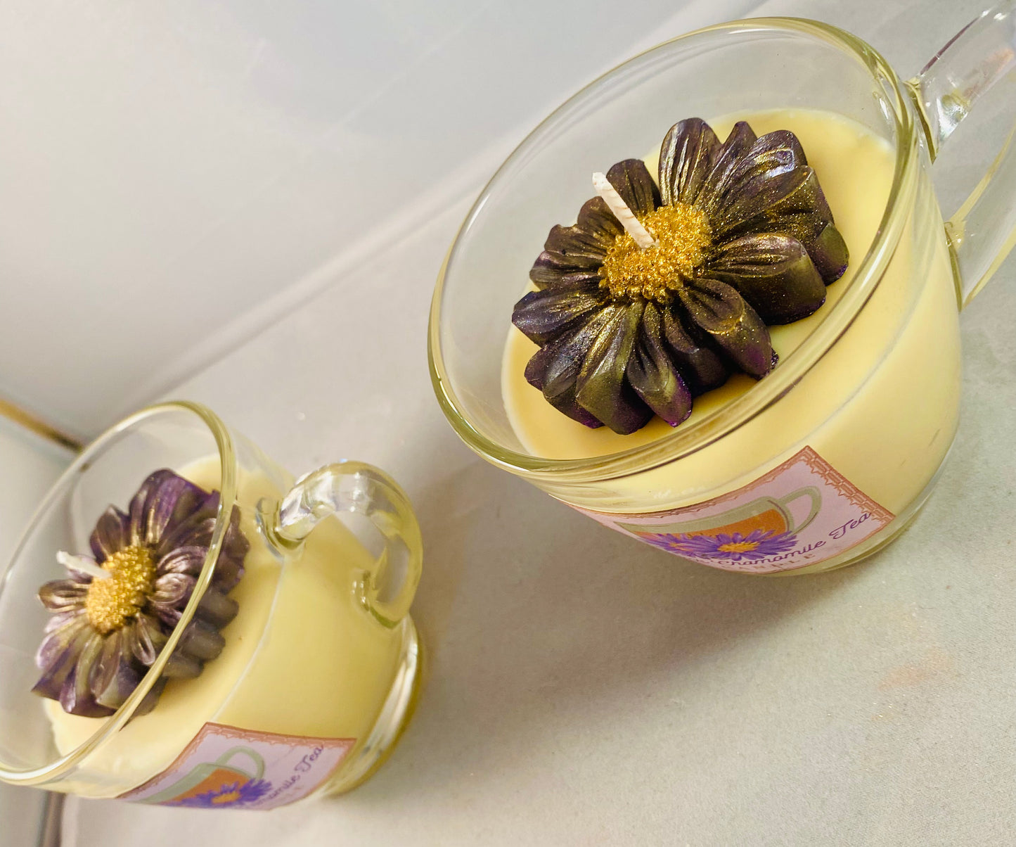 Black Chamomile Tea Candle Cup