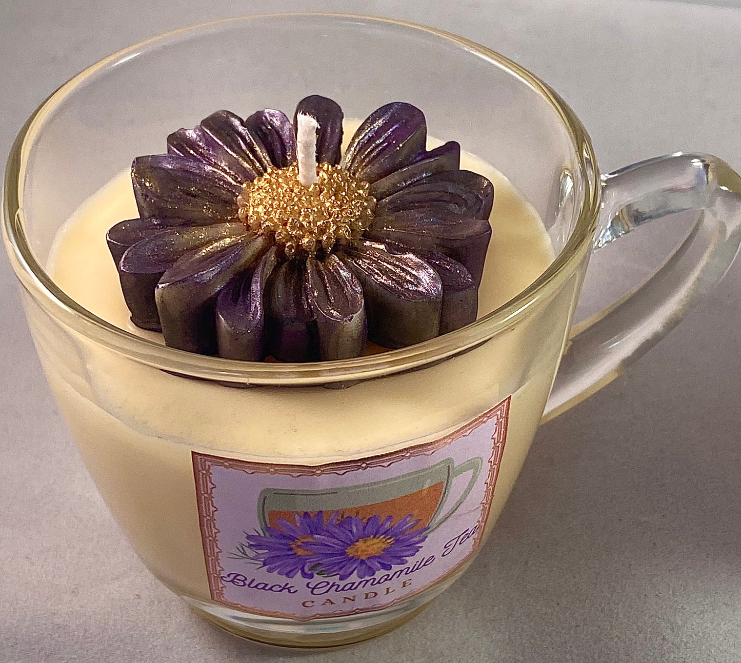 Black Chamomile Tea Candle Cup