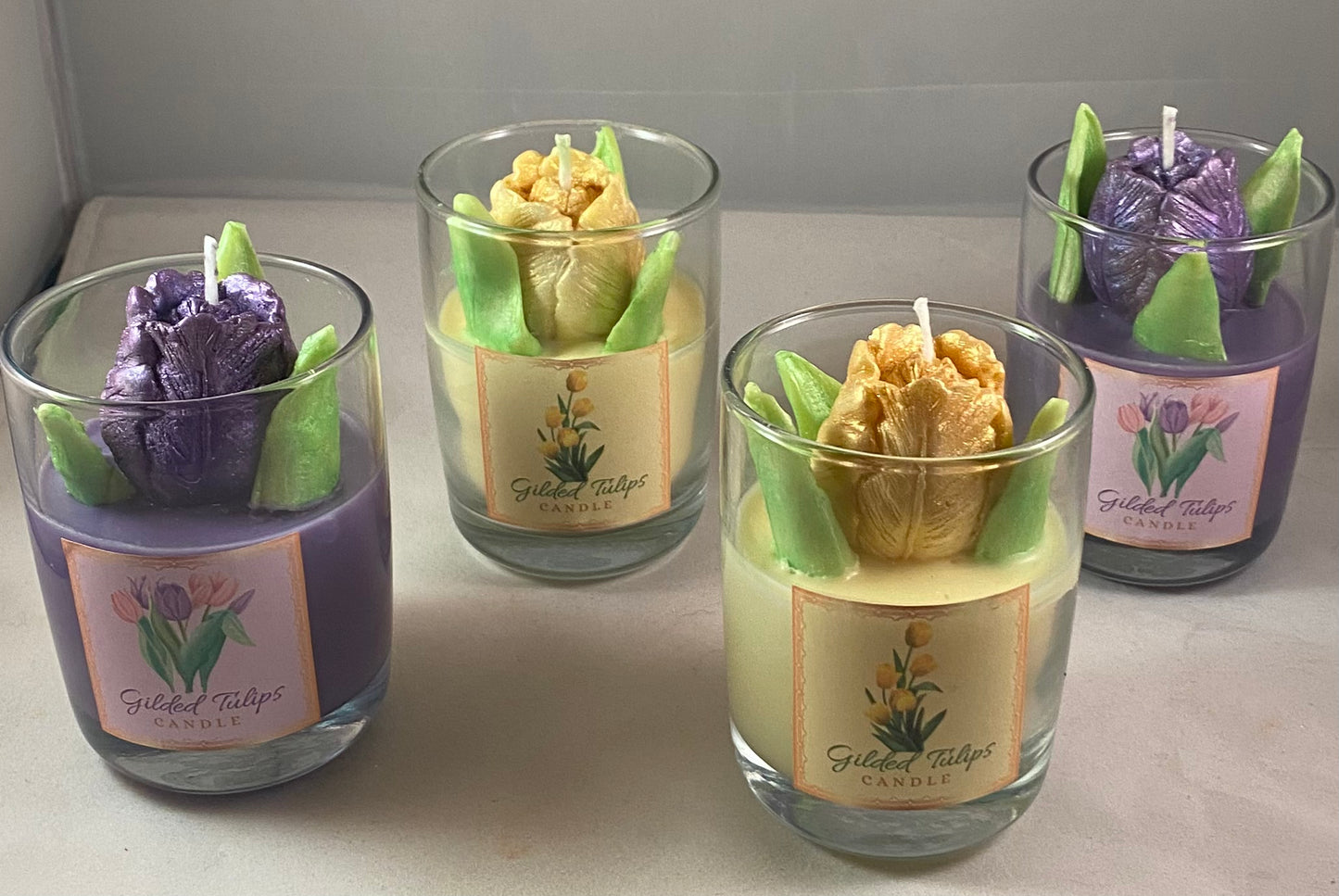 Gilded Tulips Candles