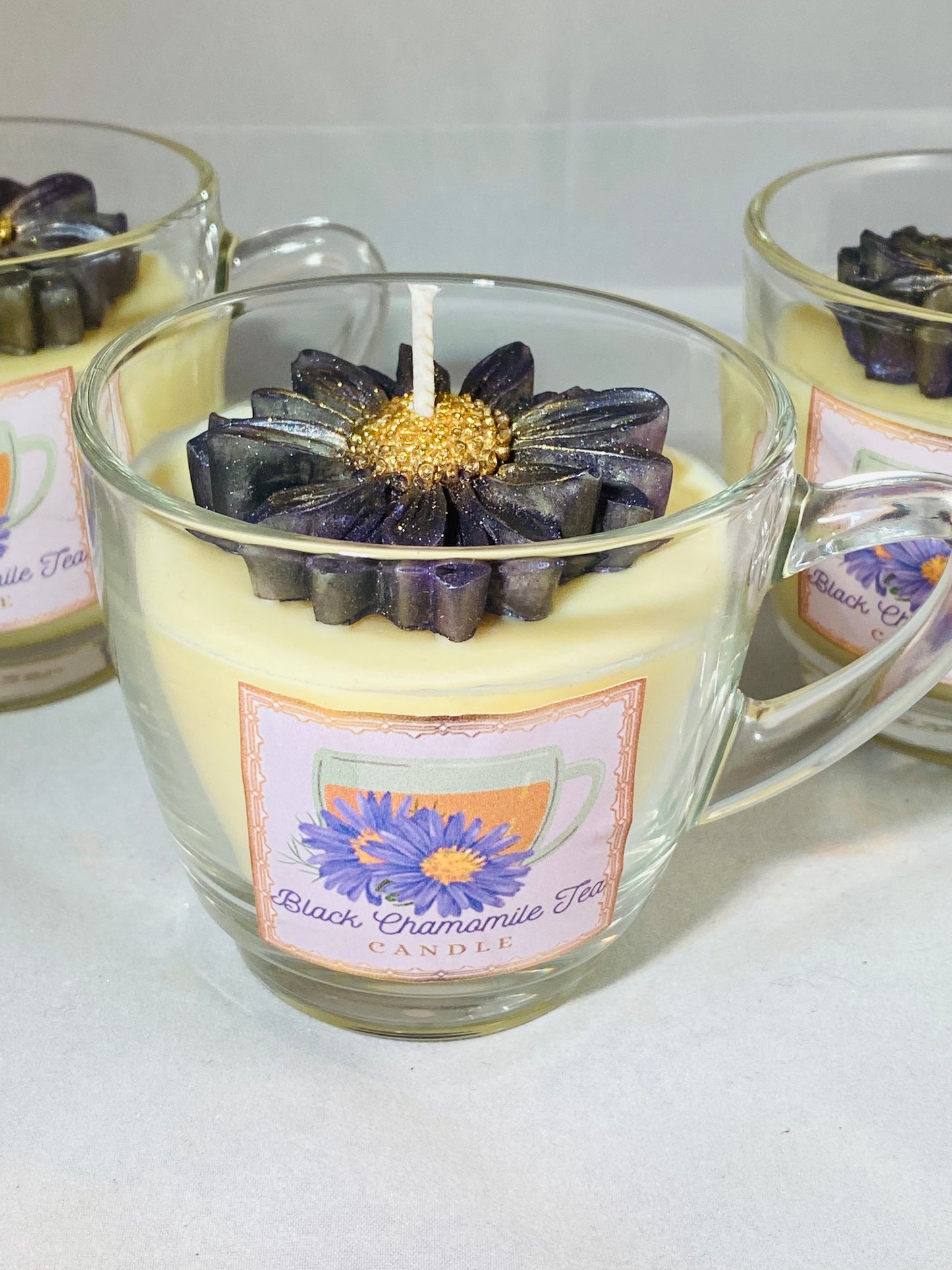 Black Chamomile Tea Candle Cup