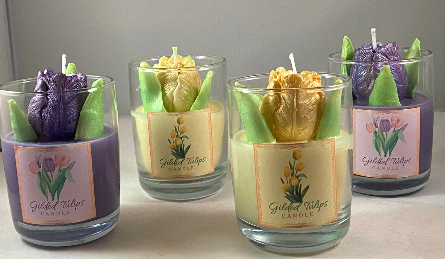 Gilded Tulips Candles