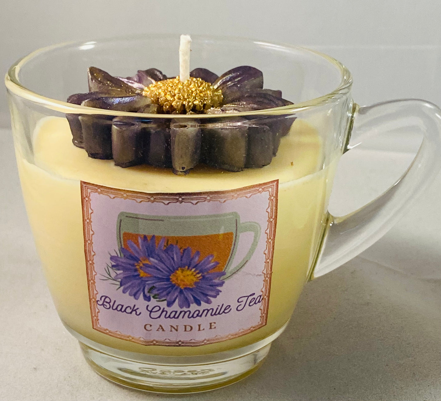 Black Chamomile Tea Candle Cup