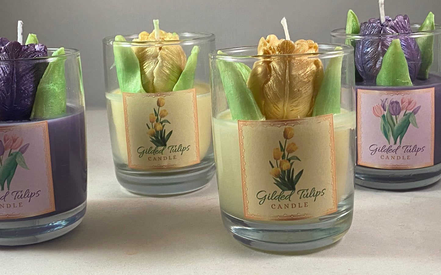 Gilded Tulips Candles