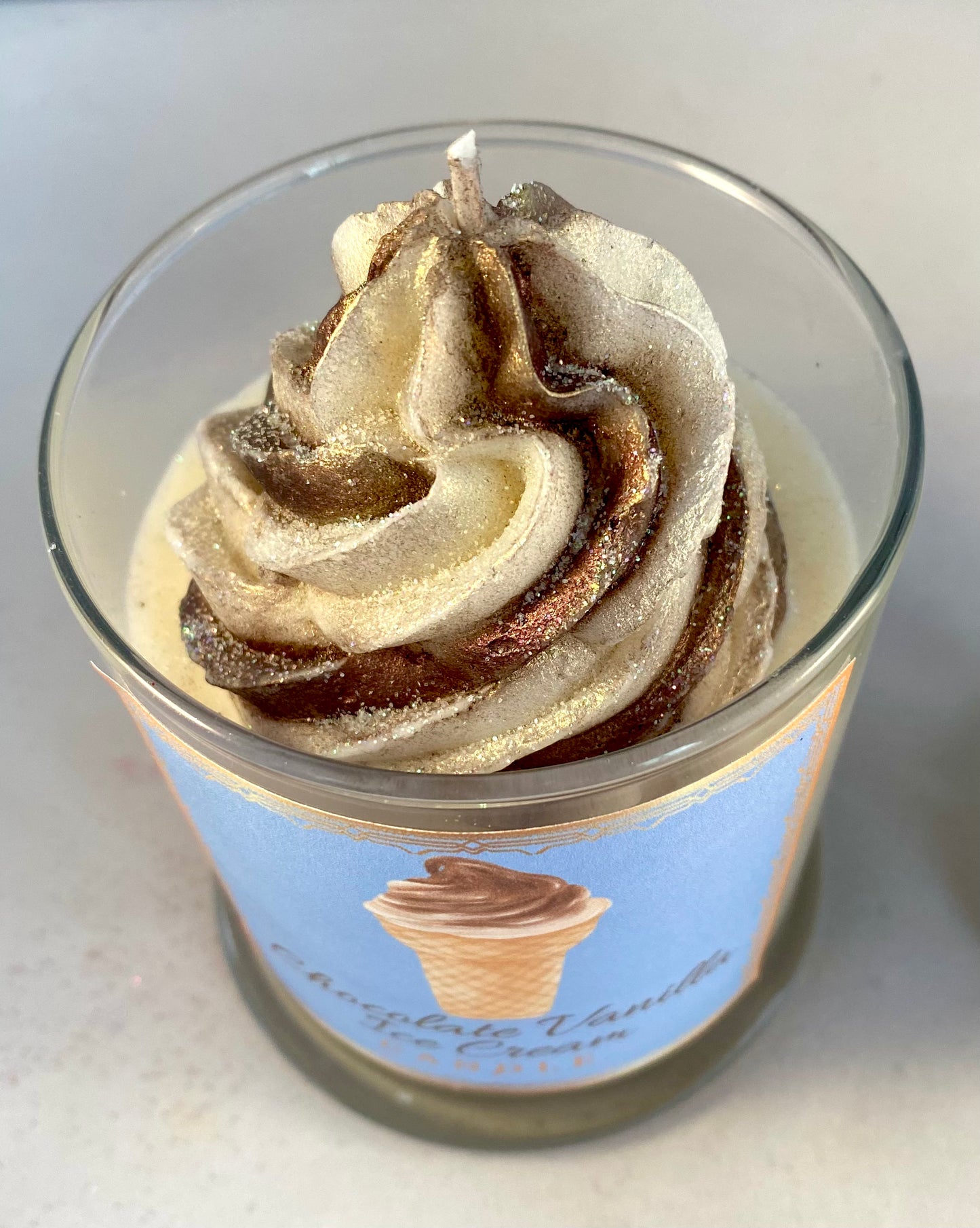 Chocolate Vanilla Ice Cream Candle