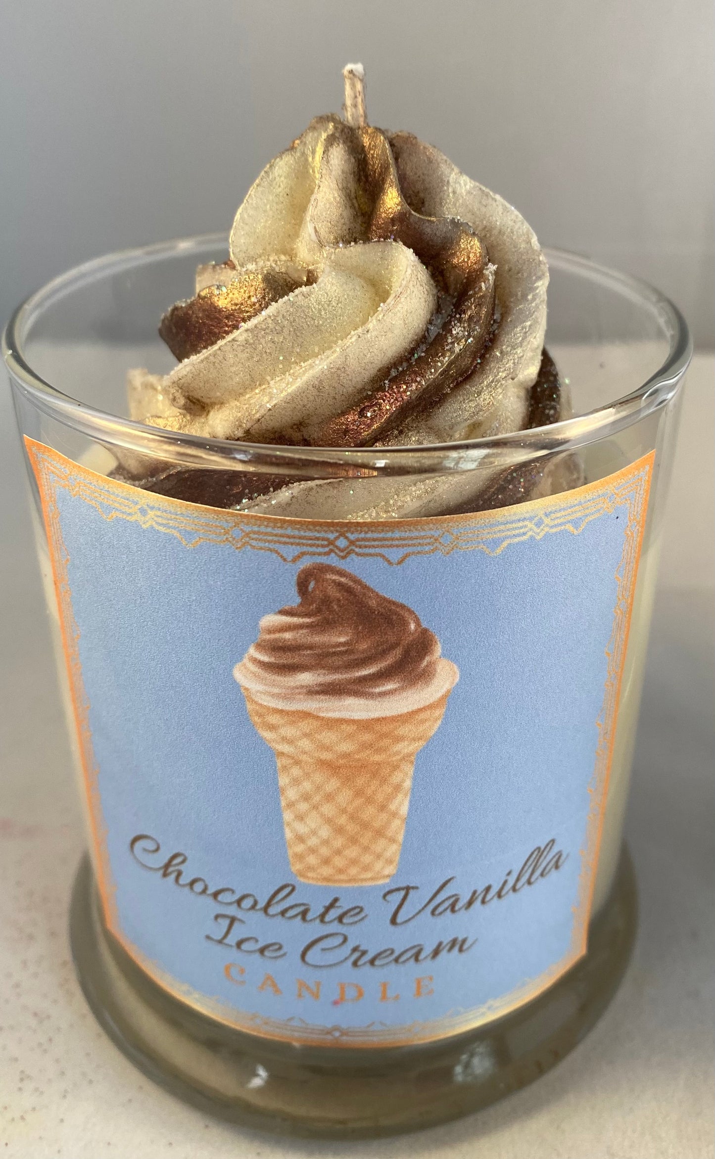 Chocolate Vanilla Ice Cream Candle