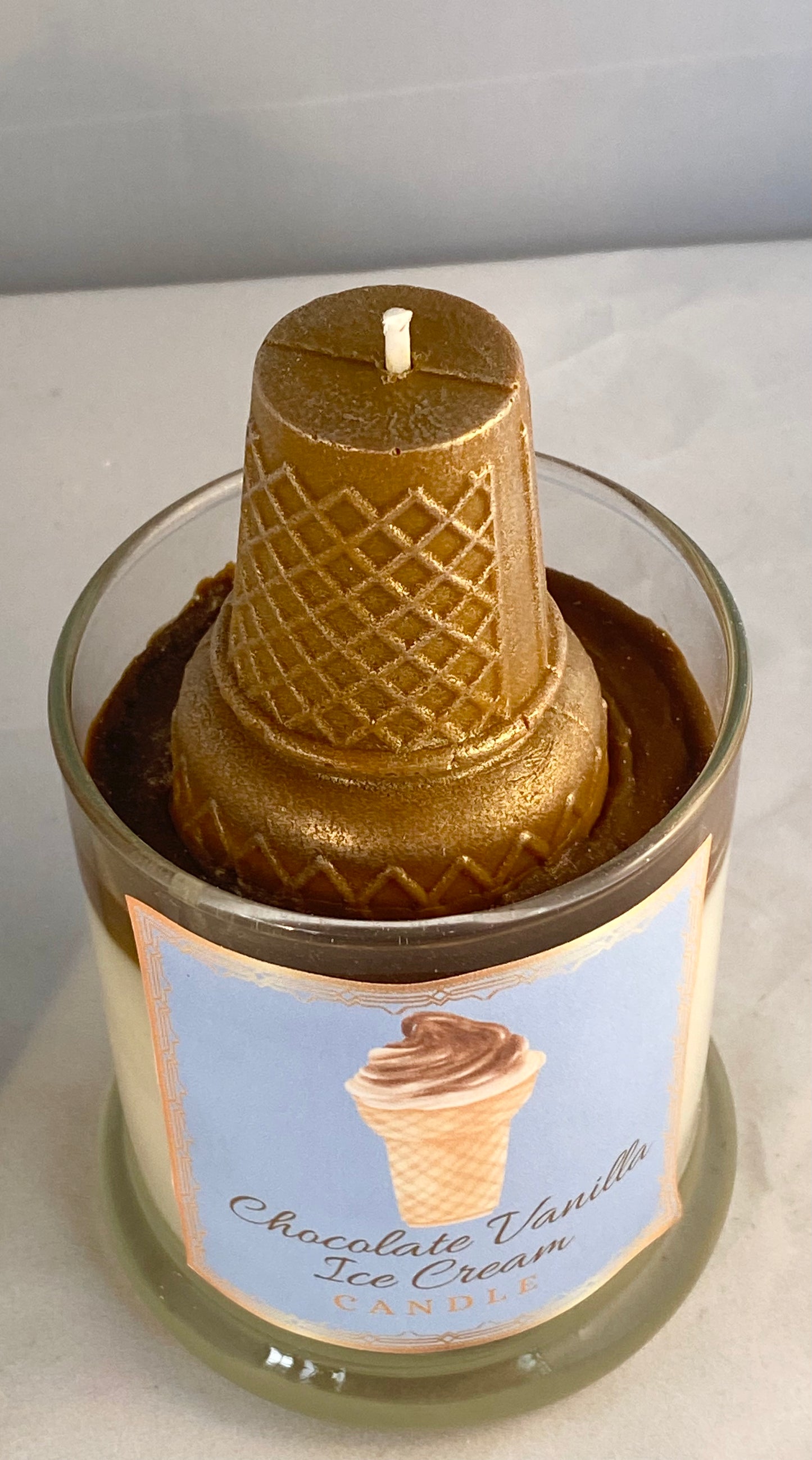 Chocolate Vanilla Ice Cream Candle