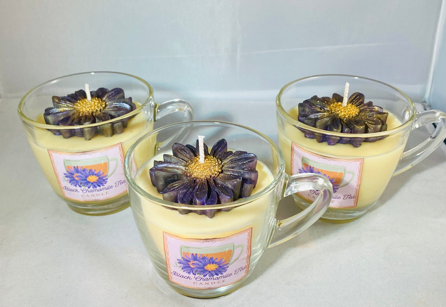 Black Chamomile Tea Candle Cup