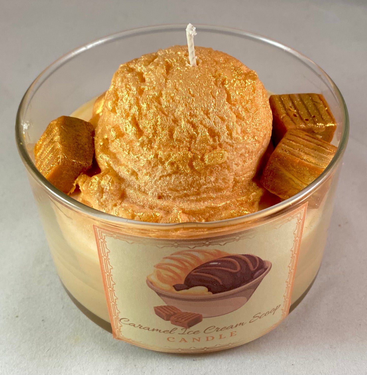 Caramel Ice Creamer Scoop Candle